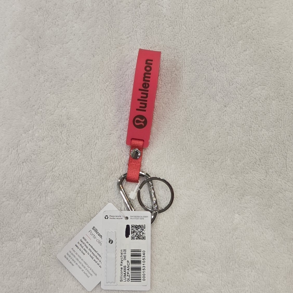 Lululemon Pink Silicone Keychain NWT. FREE Shipping!